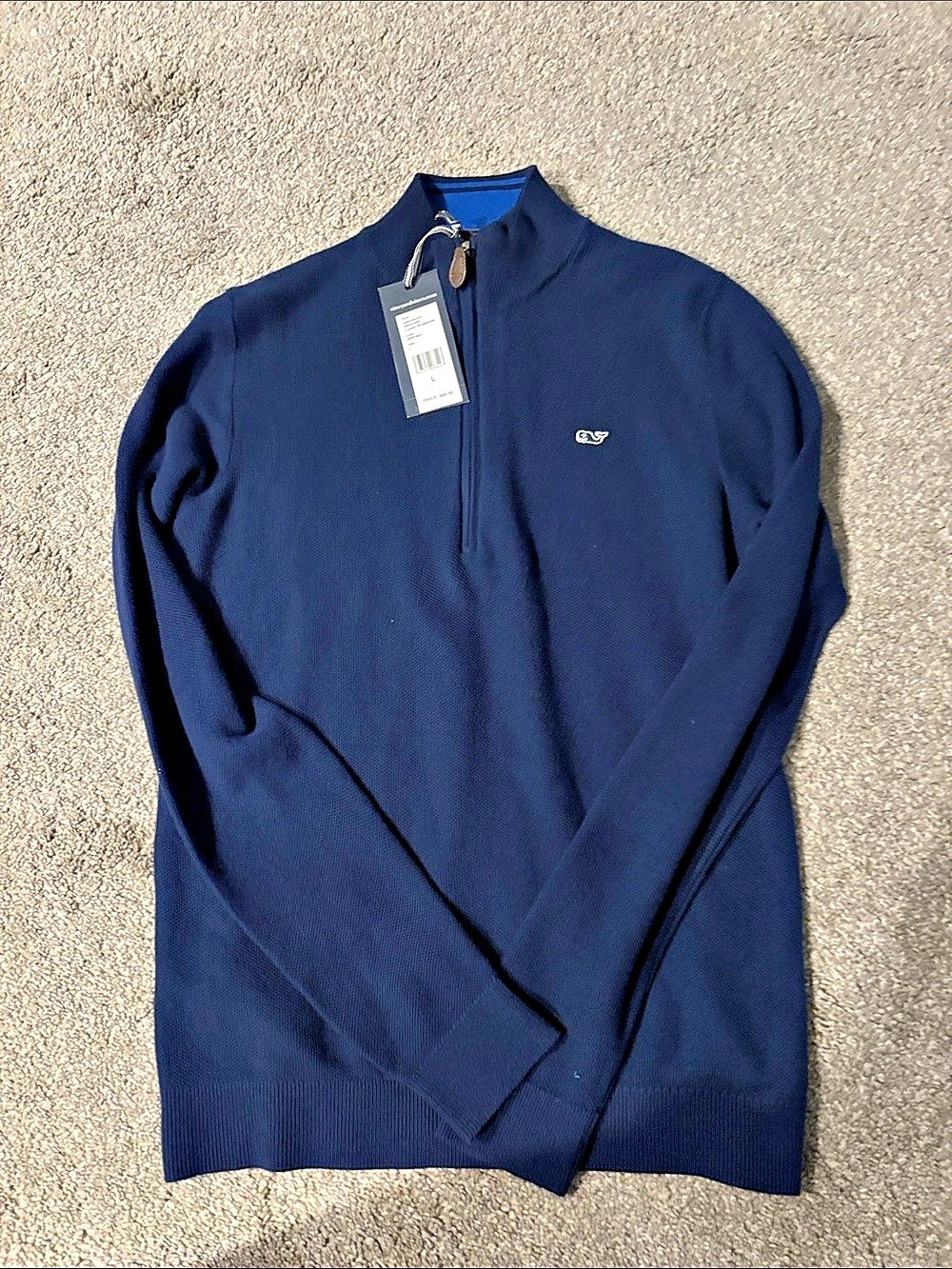 Boys large  Vineyard Vines Long Sleeve Performance Sweater Quarter-Zip Sweater